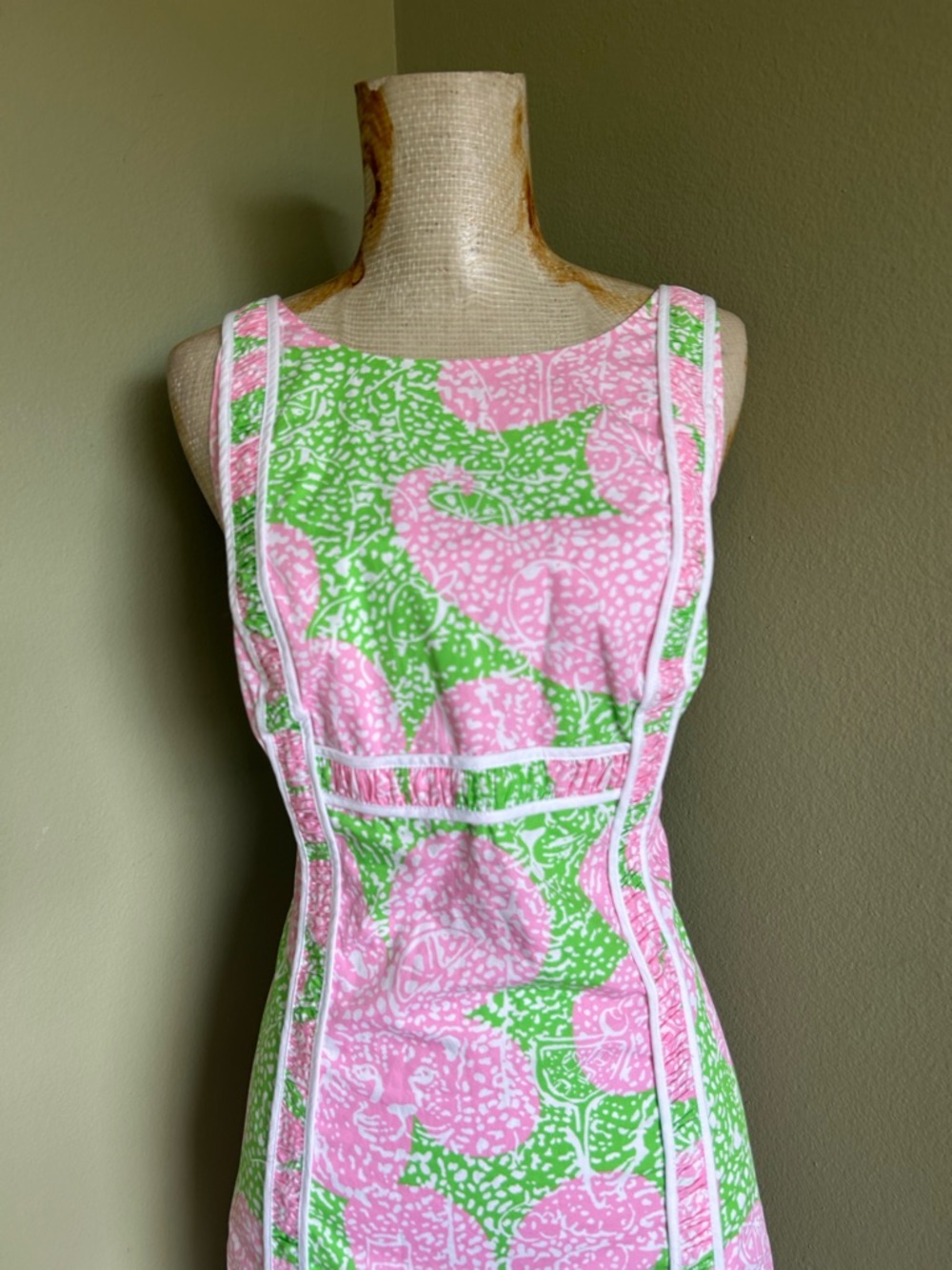 Lilly Pulitzer Pink & Green Floral Sleeveless Sheath Dress - Picture 4 of 11